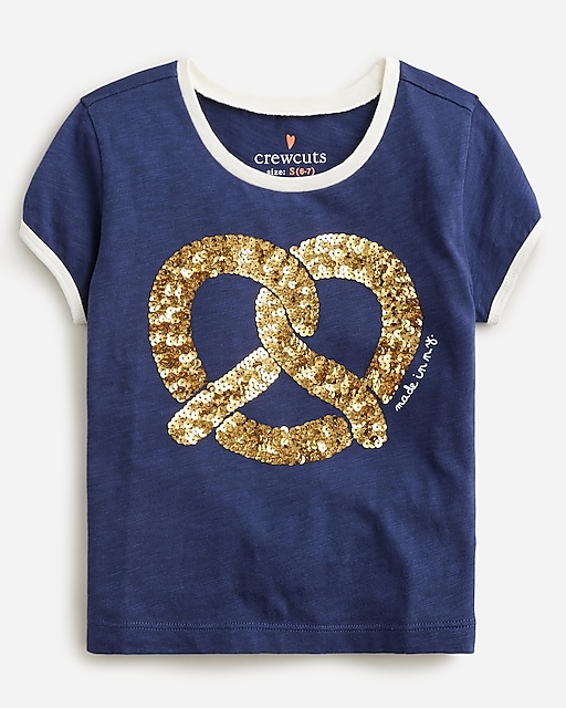 girls Girls' shrunken glitter pretzel graphic T-shirt