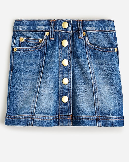 girls Girls' button-front denim mini skirt